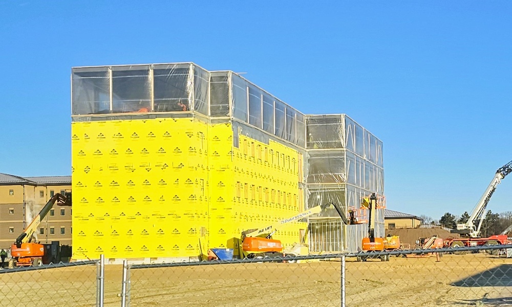 January 2025 barracks construction operations for East Barracks Project at Fort McCoy