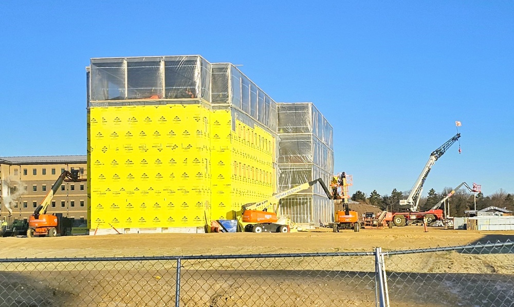 January 2025 barracks construction operations for East Barracks Project at Fort McCoy