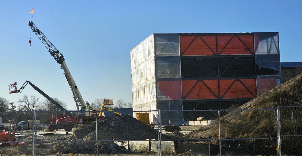 January 2025 barracks construction operations for East Barracks Project at Fort McCoy