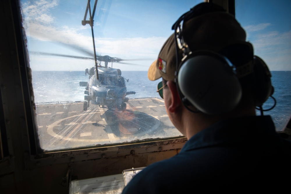 Sailor Observes Flight Operations