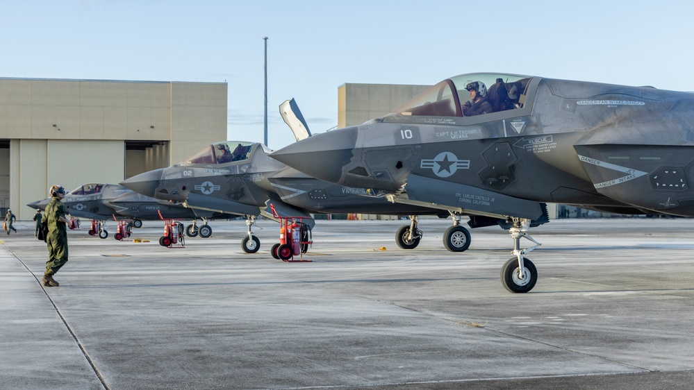 U.S. Marine Corps F-35Bs land in Guam