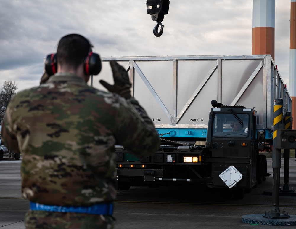 C130 wing replacement delivery at Ramstein