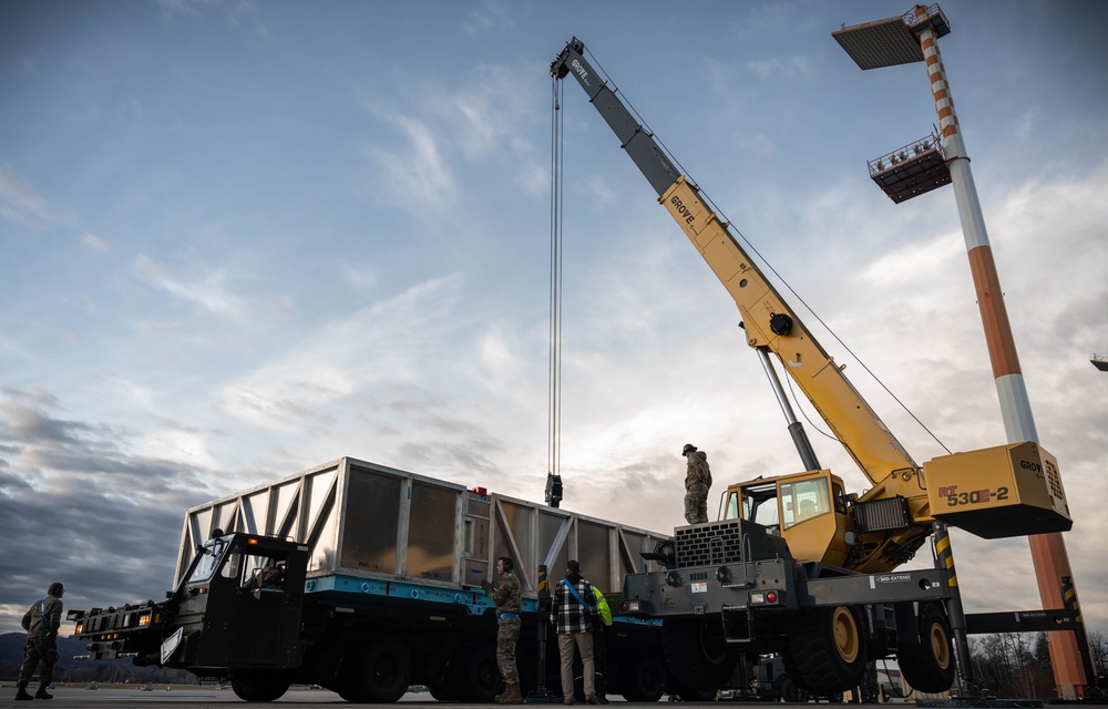 C130 wing replacement delivery at Ramstein