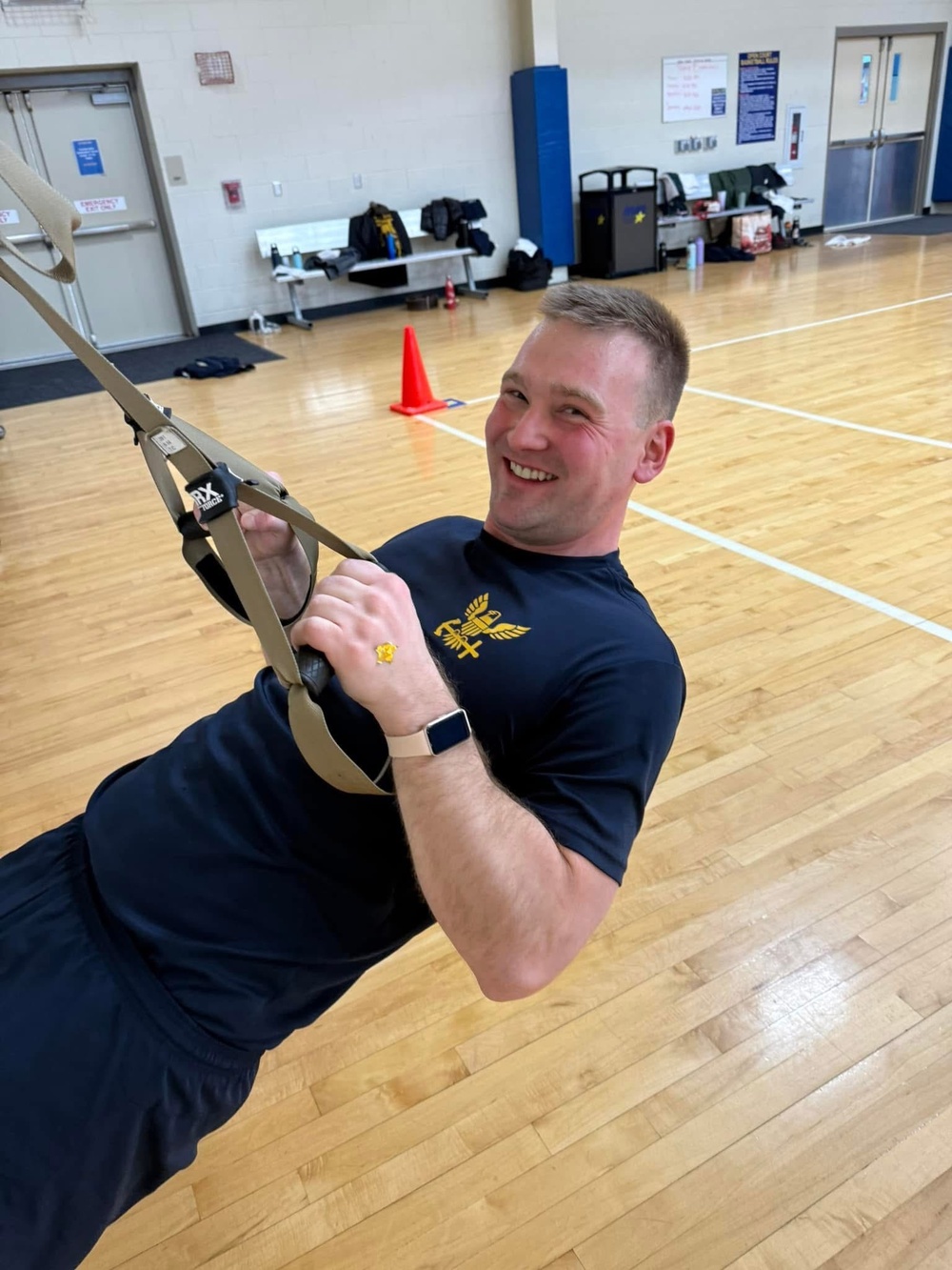 21JAN25 sailors of Navy Band Northeast participate in an All hands PT session