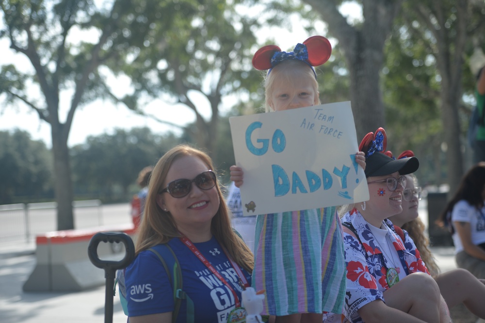 Family and friends cheer on cyclists