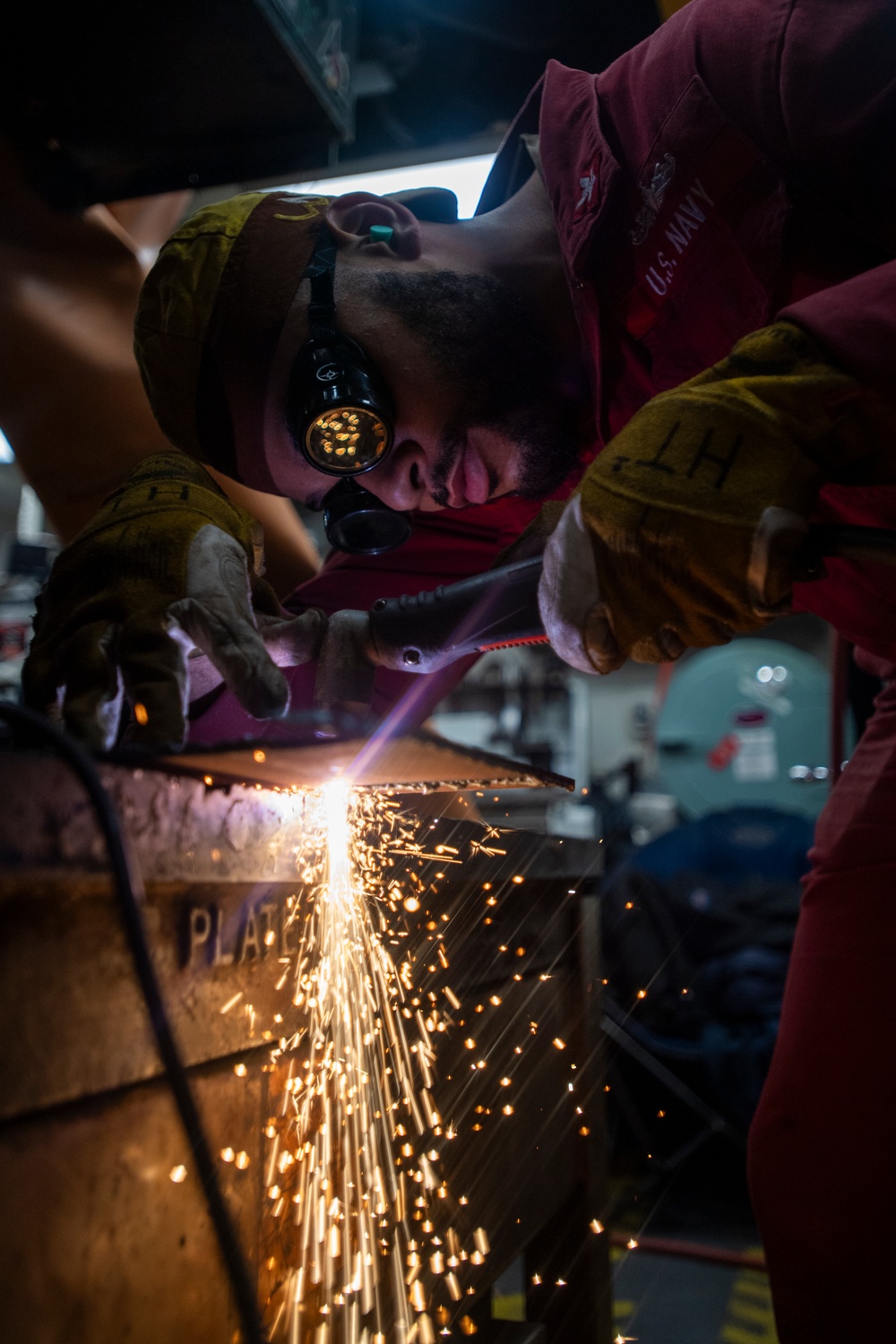 Sailor Uses Plasma Cutter For Shipboard Repairs