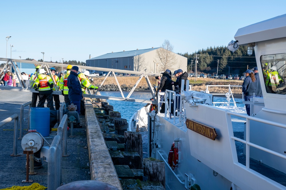 First of 3 new Coast Guard cutters arrives to homeport in Kodiak, Alaska