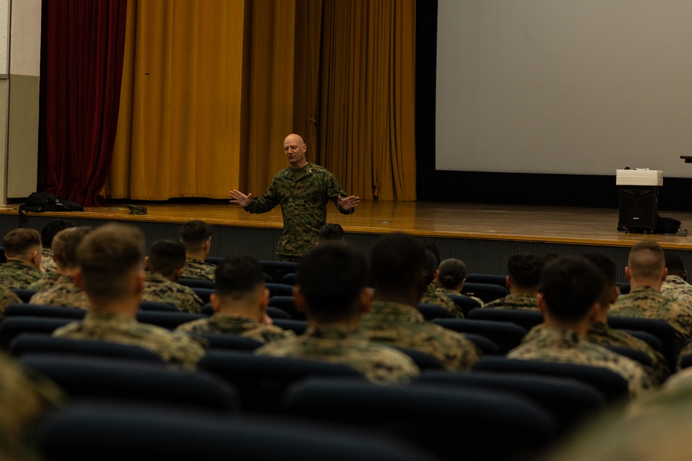 US Marines attend a special duty assignment brief