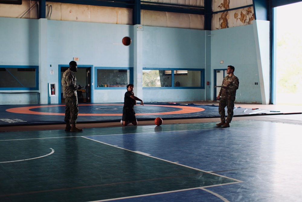 Seabees from Detail Yap joined forces with Oceania engagement team lead Major Orasio Leyva in conducting The Candidate Fitness Assessment (CFA) for local Yapese high school students.