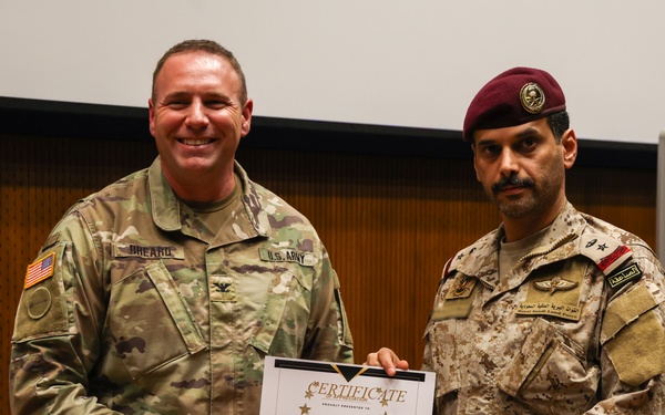 U.S. and GCC Eagle Resolve 2025 participants receive Information Operations Certificates of Appreciation from U.S. ER25 Exercise Director