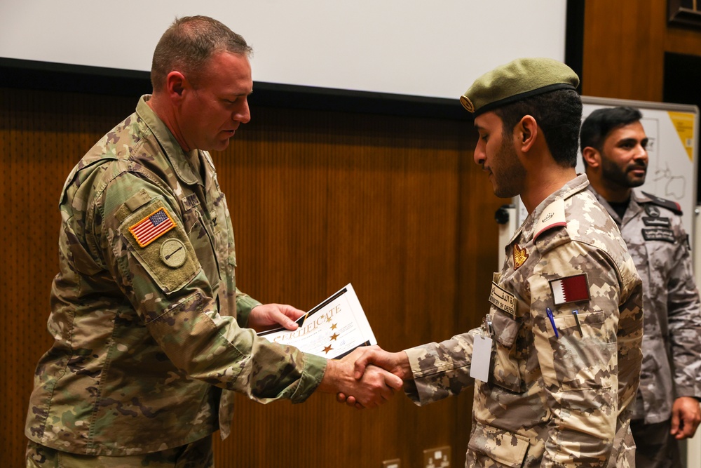 U.S. and GCC Eagle Resolve 2025 participants receive Information Operations Certificates of Appreciation from U.S. ER25 Exercise Director