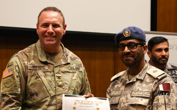 U.S. and GCC Eagle Resolve 2025 participants receive Information Operations Certificates of Appreciation from U.S. ER25 Exercise Director