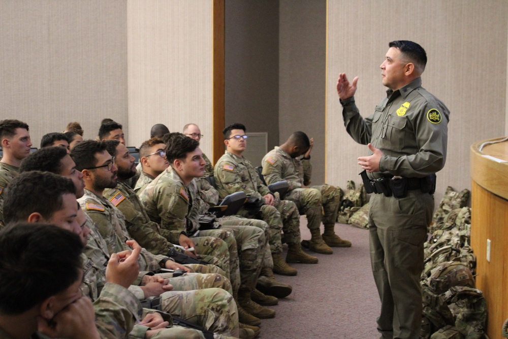 CBP agent briefs incoming MPs on Southern Border mission