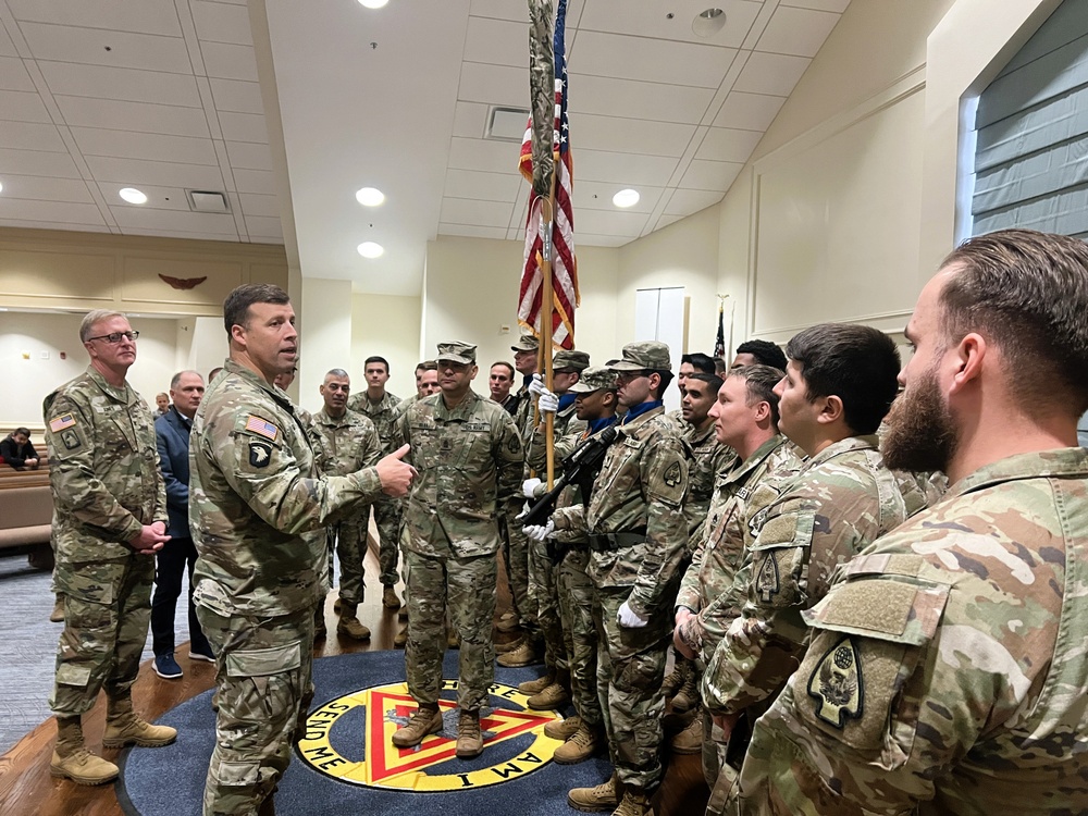 Maj. Gen. Clair A. Gill speaks to the Soldiers