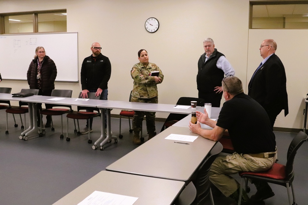 Fort McCoy Garrison command team members visit local college campus