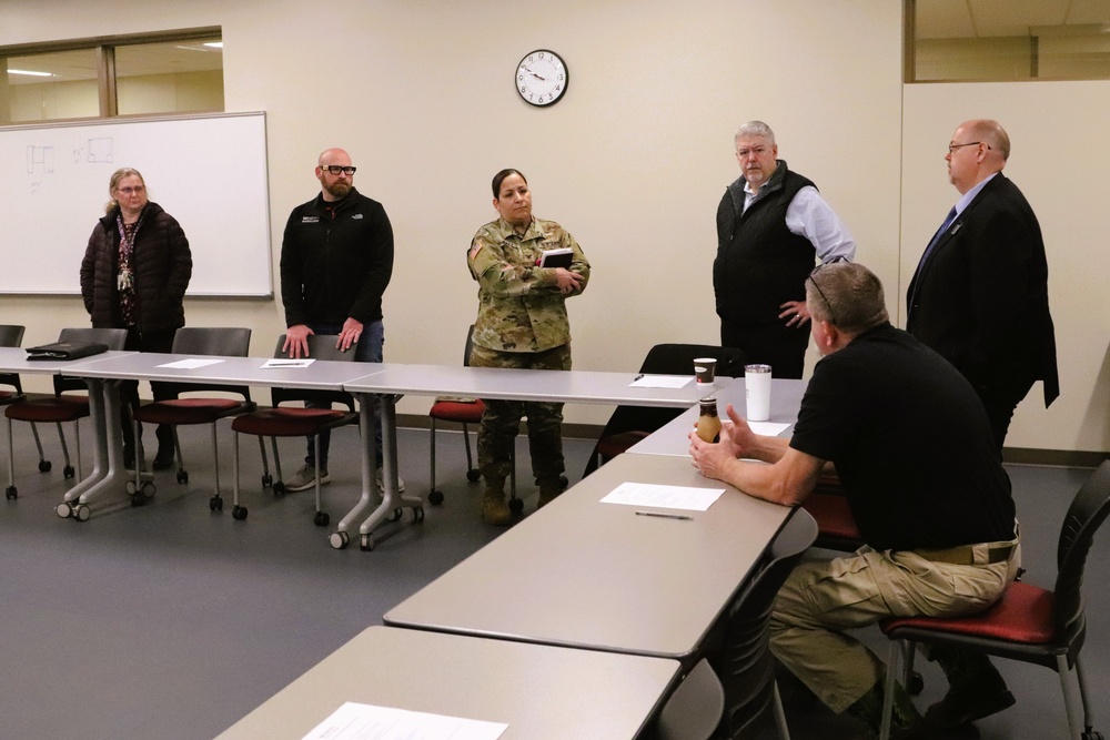 Fort McCoy Garrison command team members visit local college campus