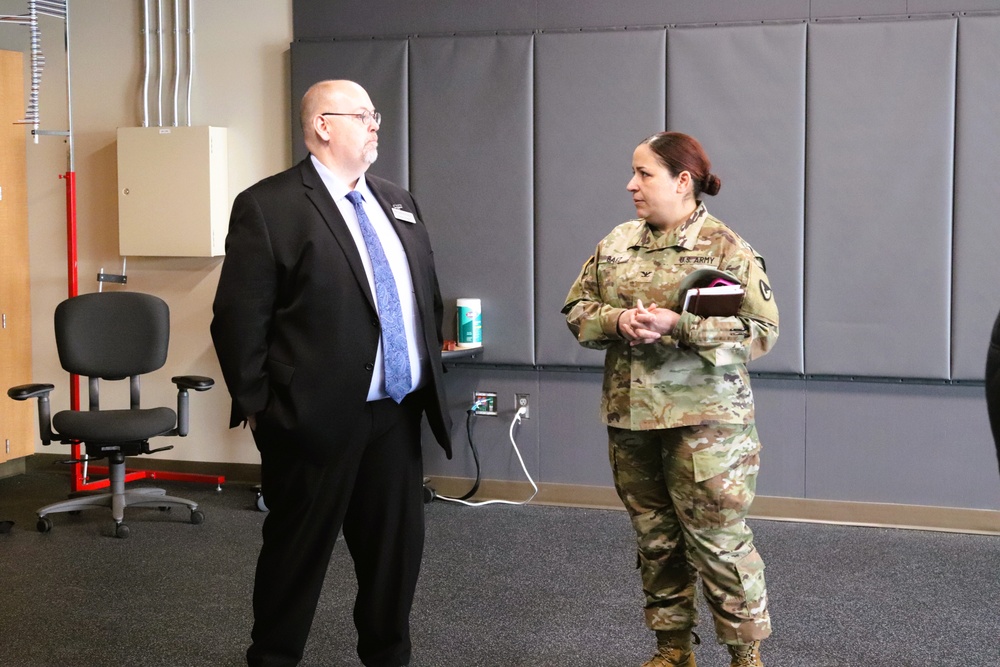 Fort McCoy Garrison command team members visit local college campus