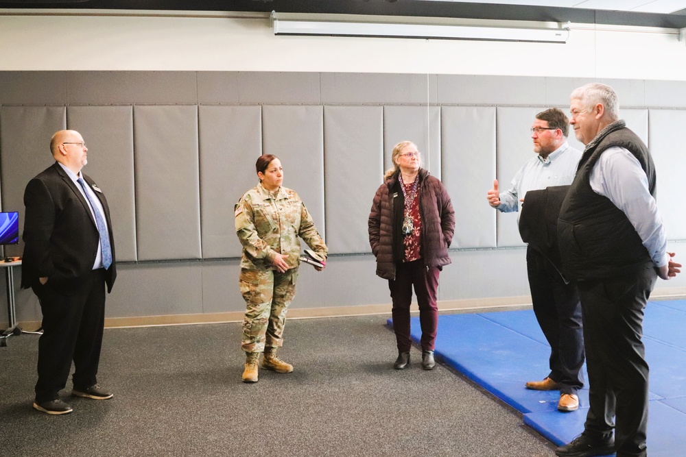 Fort McCoy Garrison command team members visit local college campus