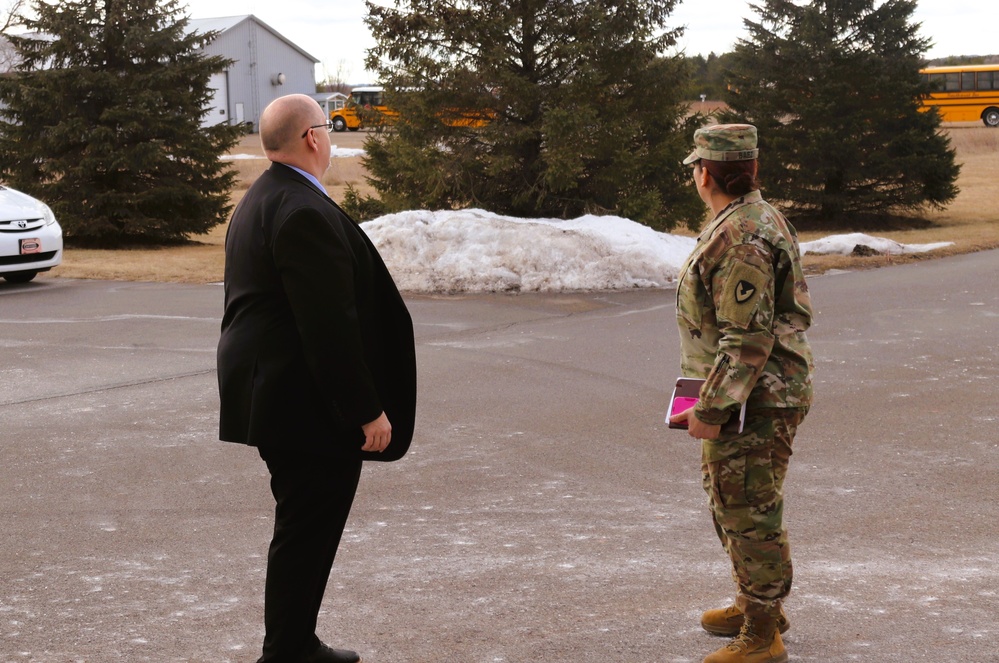 Fort McCoy Garrison command team members visit local college campus