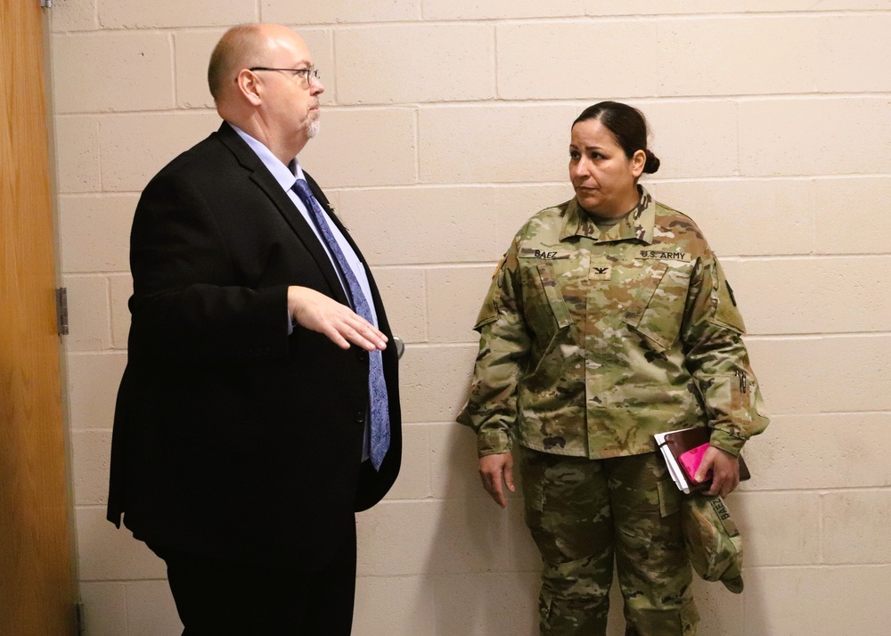 Fort McCoy Garrison command team members visit local college campus