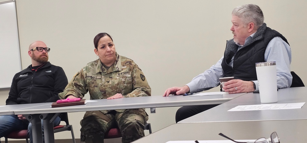 Fort McCoy Garrison command team members visit local college campus