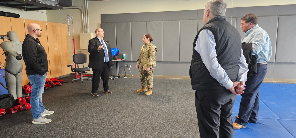 Fort McCoy Garrison command team members visit local college campus