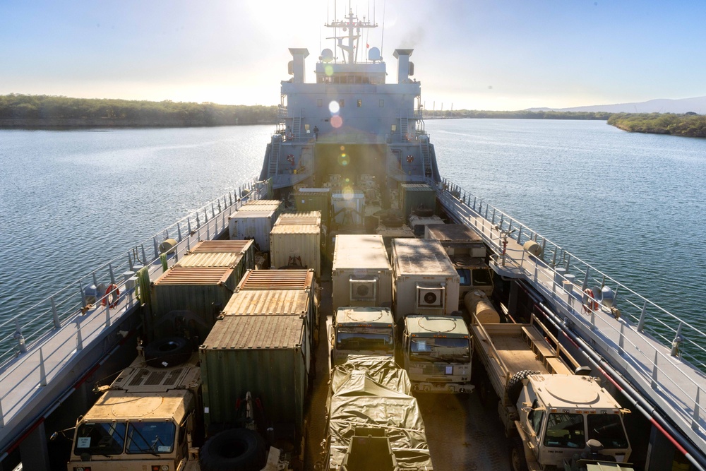 Army mariners transport military equipment to the island of Hawai’i