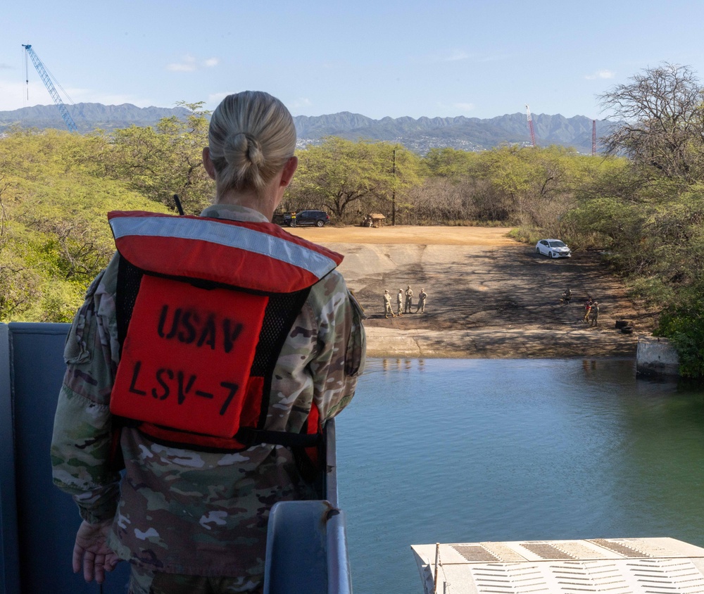 Army mariners transport military equipment to the island of Hawai’i