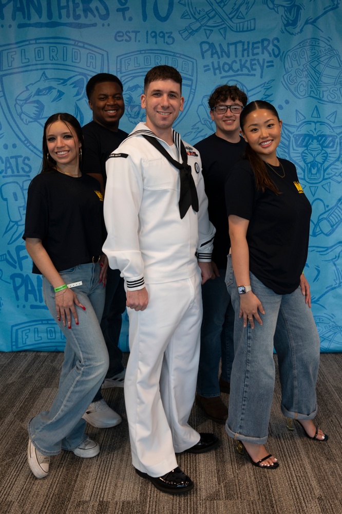 Four Future Sailors Swear In at Florida Panthers Game