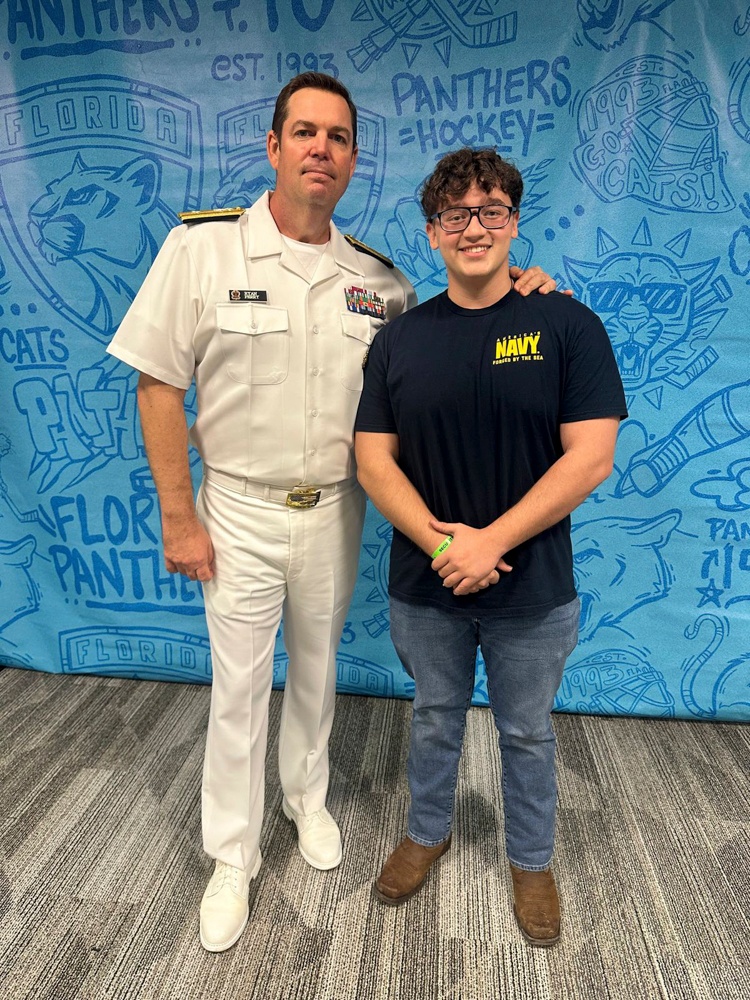 Four Future Sailors Swear In at Florida Panthers Game