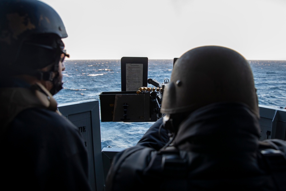 Crew Serve Weapons Shoot Onboard USS Iwo Jima