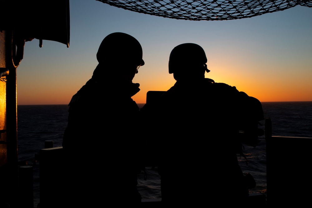 Crew Serve Weapons Shoot Onboard USS Iwo Jima