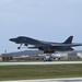 A 34th Expeditionary Bomb Squadron B-1B Lancer takes off at Andersen Air Force Base during BTF 25-1