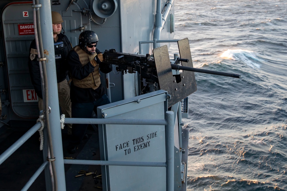 Crew Serve Weapons Shoot Onboard USS Iwo Jima