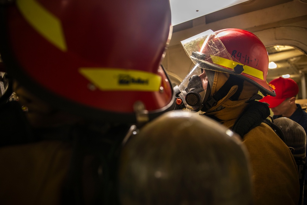 Damage Control Drill Onboard USS Iwo Jima