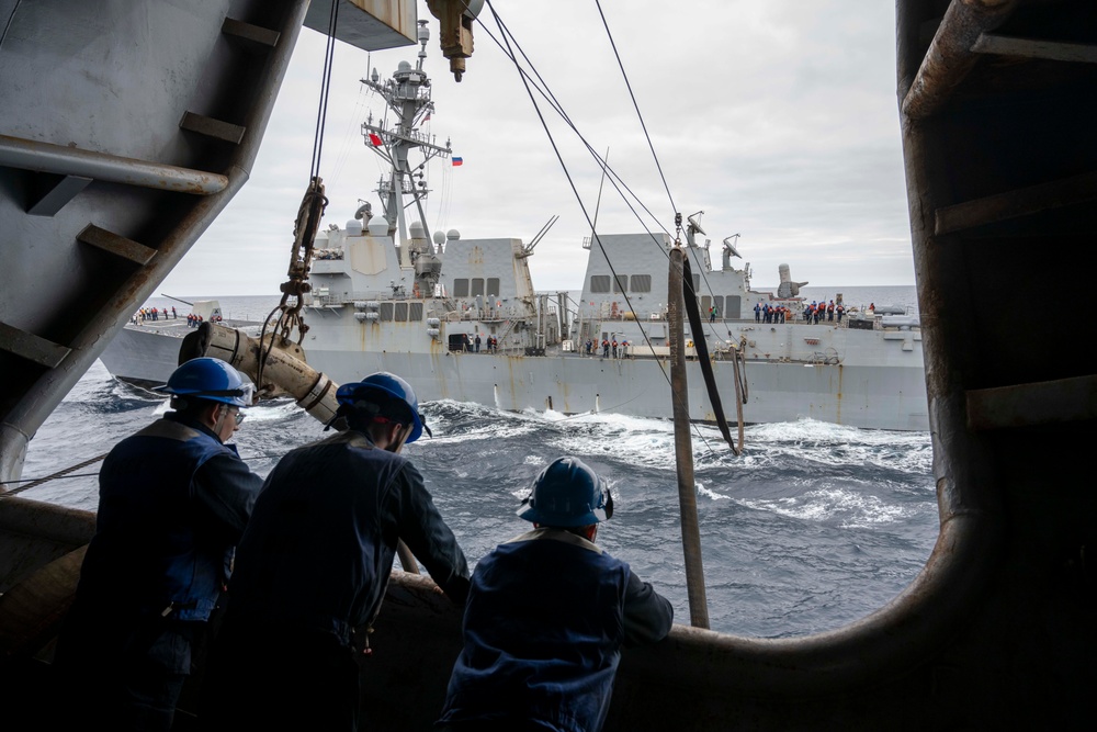 Nimitz Sailors Observe a RAS