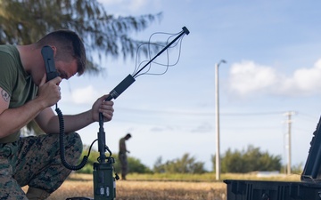 U.S. Marines establish radio communications from Tinian