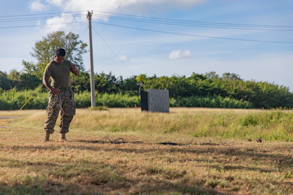 U.S. Marines establish radio communications from Tinian