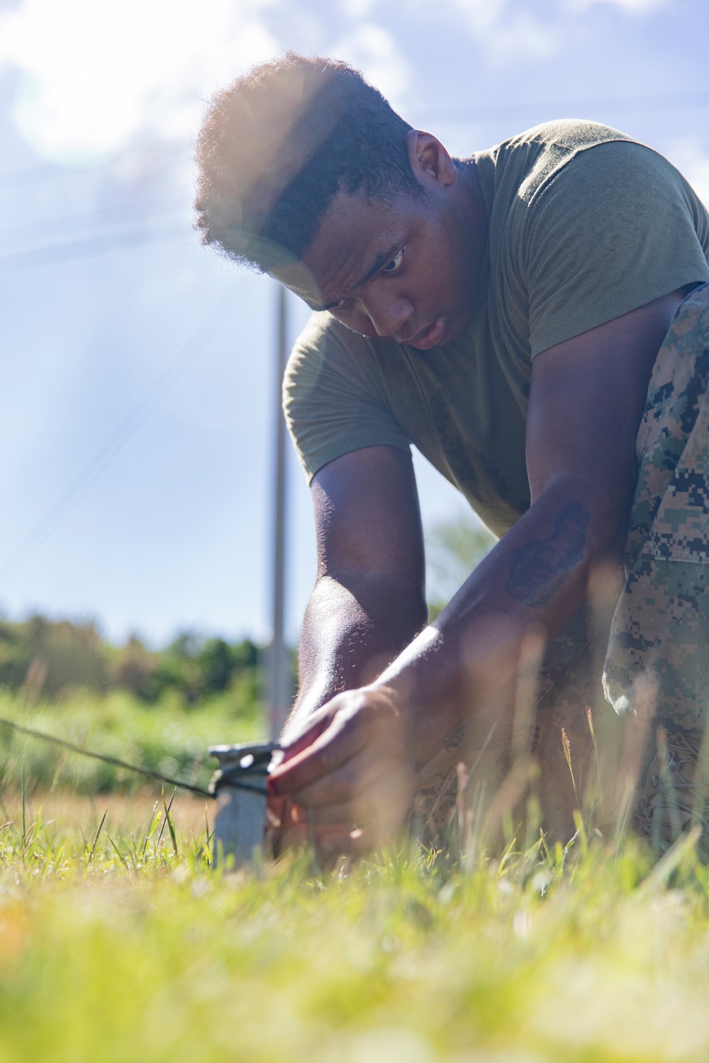 U.S. Marines establish radio communications from Tinian