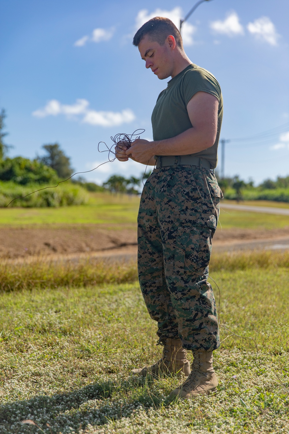 U.S. Marines establish radio communications from Tinian