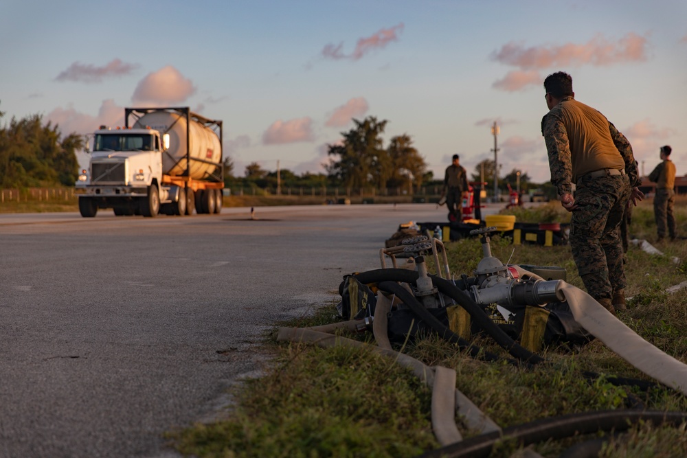 U.S. Marines ready to refuel at Tinian