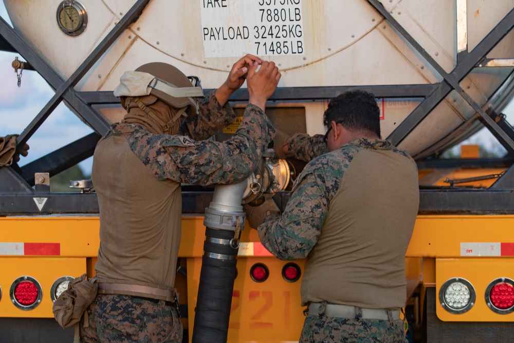 U.S. Marines ready to refuel at Tinian