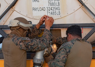 U.S. Marines ready to refuel at Tinian