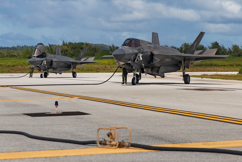 U.S. Marine Corps F-35Bs arrive at Tinian