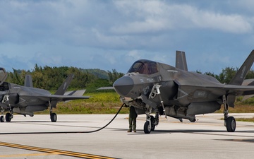 U.S. Marine Corps F-35Bs arrive at Tinian