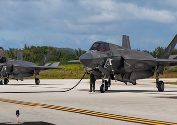U.S. Marine Corps F-35Bs arrive at Tinian