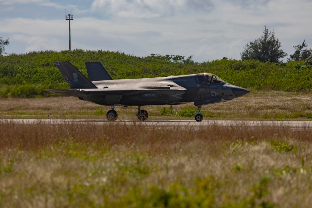 U.S. Marine Corps F-35Bs arrive at Tinian