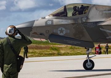 U.S. Marine Corps F-35Bs arrive at Tinian