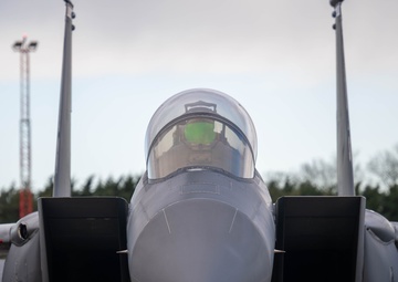 F-35 crew chiefs complete their first F-15E hot pit refuel