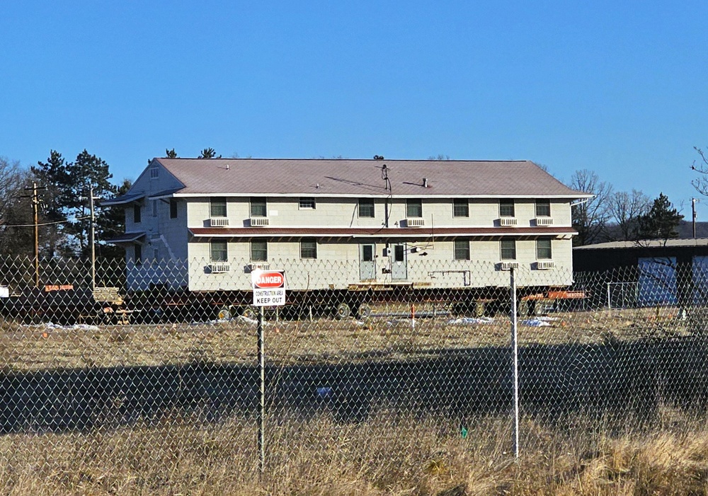 Contractors move first of five World War II-era barracks in 2025 at Fort McCoy